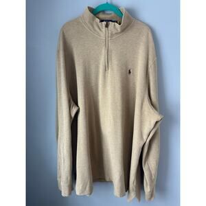 Polo Ralph Lauren Quarter Zip Mens Beige Sweater 2XL